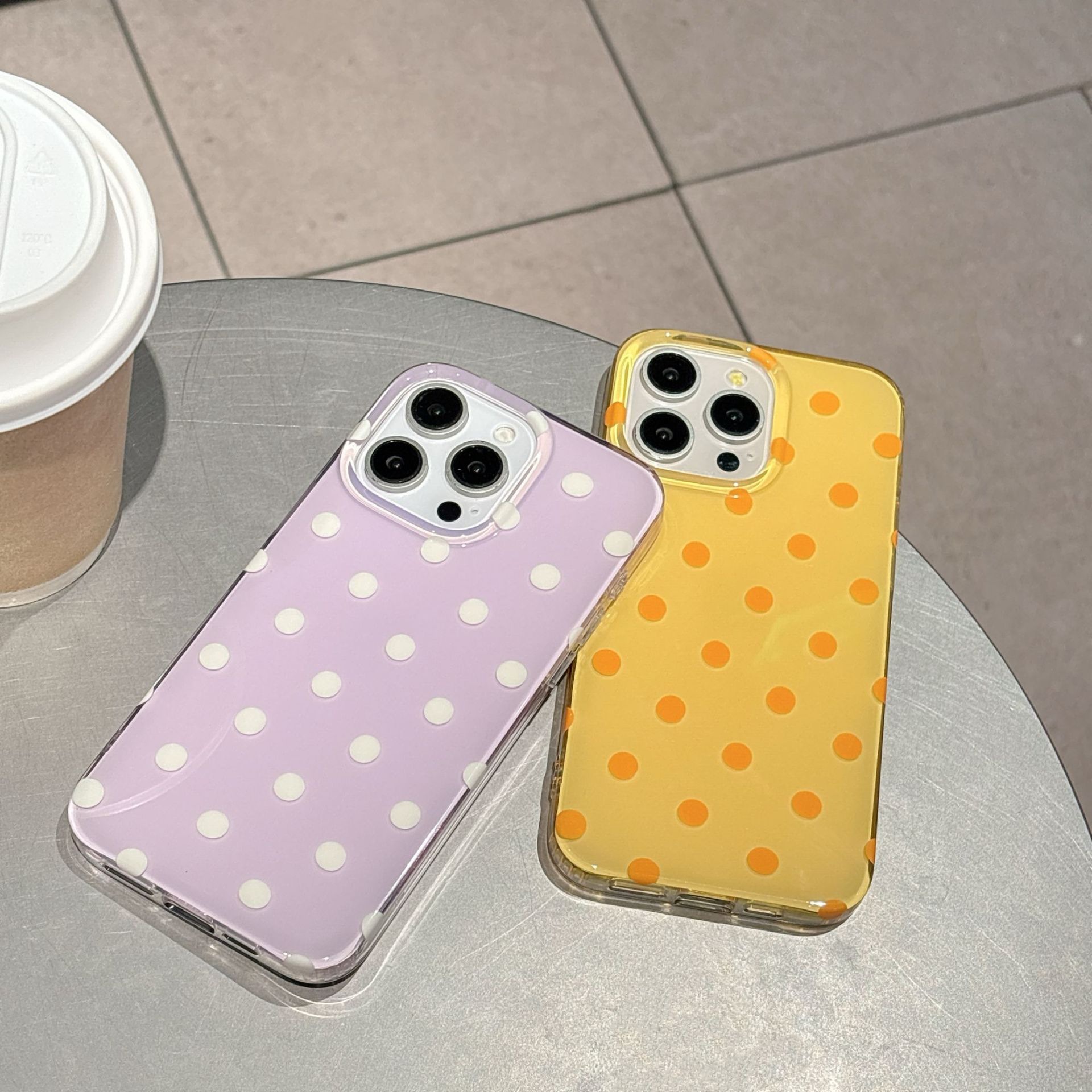 Fresh Polka Dot Phone Case Compatible with iPhone 17 Pro Max Glossy Protective Case iPhone 16/15 Pro iPhone for Girls