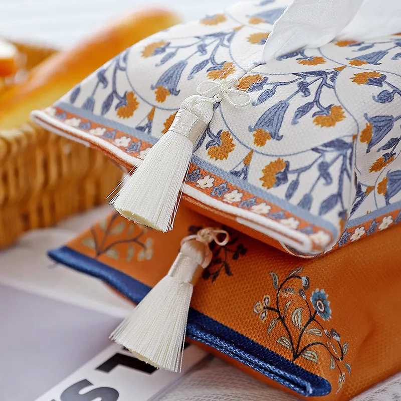 Retro Tissue Box European and American Design for Living Room and Bedroom and CarCreative Floral Print Tissue Holder C251120