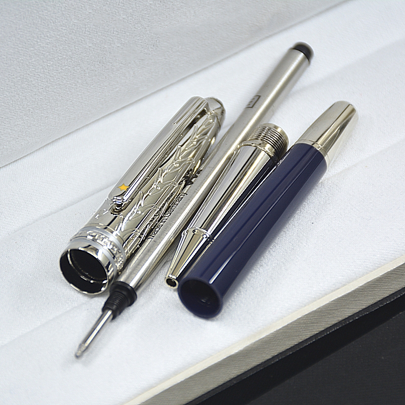 Special Edition Monte Prince Blue Resin And Metal Rollerball Pen Ballpoint Pen High Quality Office School Writing Fountain Pens With Serial Number