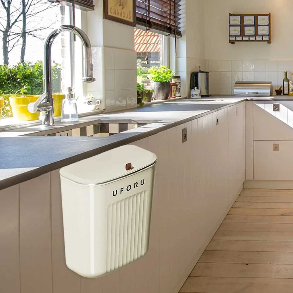 Hanging Trash Can Kitchen Cabinet Garbage Cans With Lid for Bathroom Kitchen Accessories for Office Living Room Undersink C251120