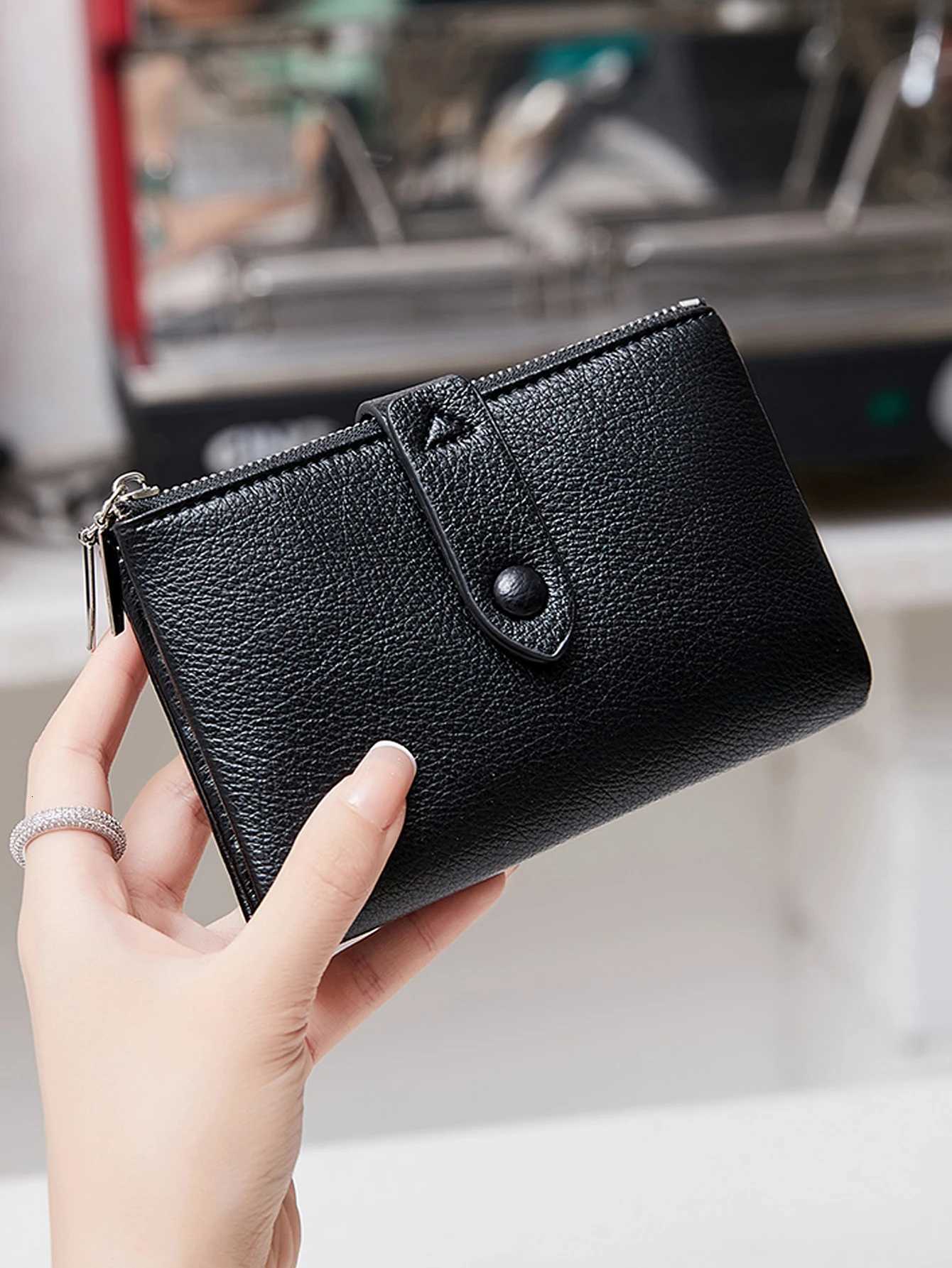 Minimalist Womens Wallet Short Folding Card Bag High QualityPUMulti functional Pocket Business Card ClipClassicZipper MoneyClipW251120