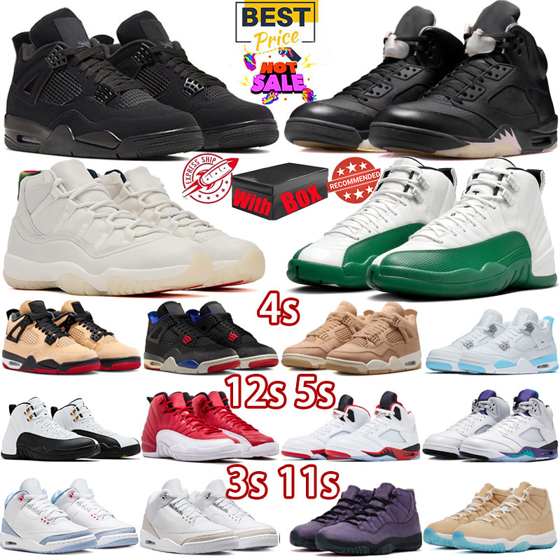 with box Basketball Shoes 4s Cozy Girl pizza Black cat 5s Pearl Pink Sail Black Tongue red Grape 11s Canvas Purple Sail 3s Pure Money 12s Bucks taxi Blue Sneaker eur 36-47
