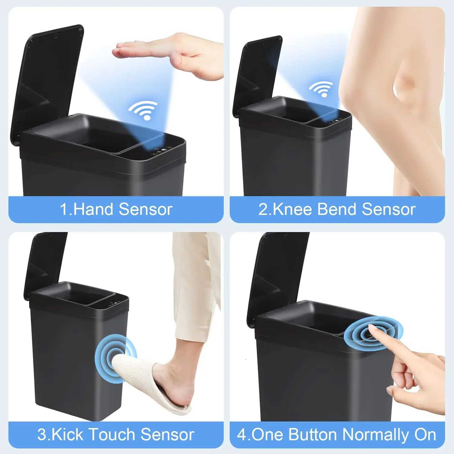 ONEKA Automatic Bathroom Gap Slim Trash Can Motion Sensor-Activated Trash Can with Lid Diaper Smart Trash Bin Kitchen Office C251120
