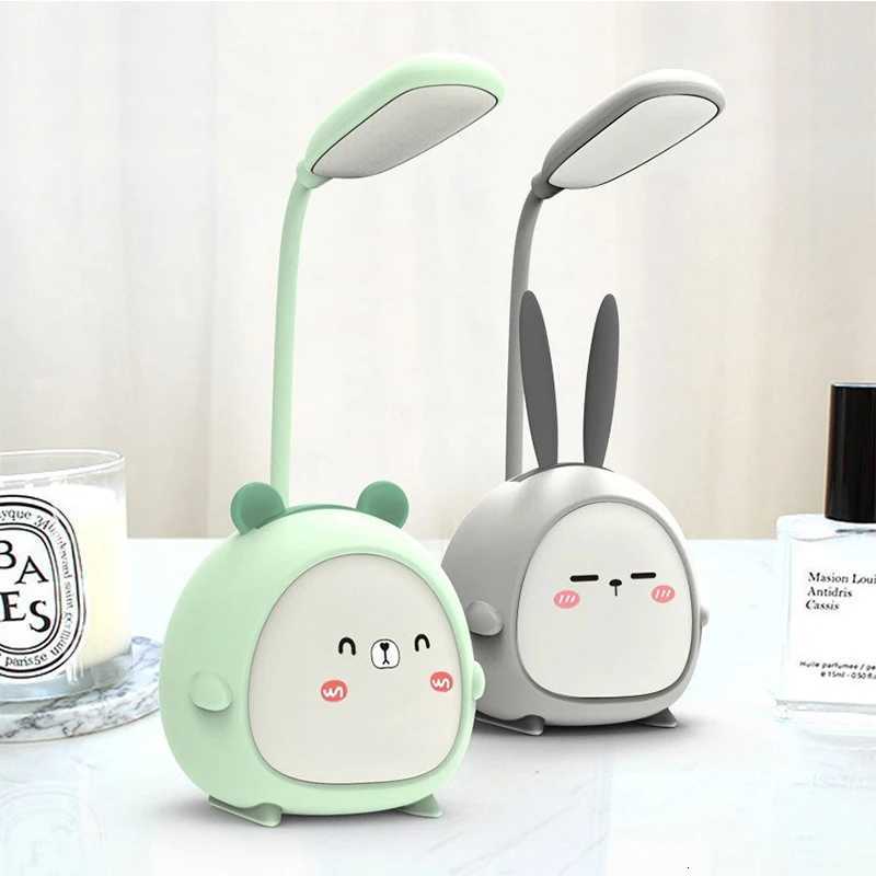 USB LED Desk Lamp Rabbit Light Cute Cartoon Lamp USB Rechargeable LED Reading Light Eye Protection Colorful Night Light New M251120