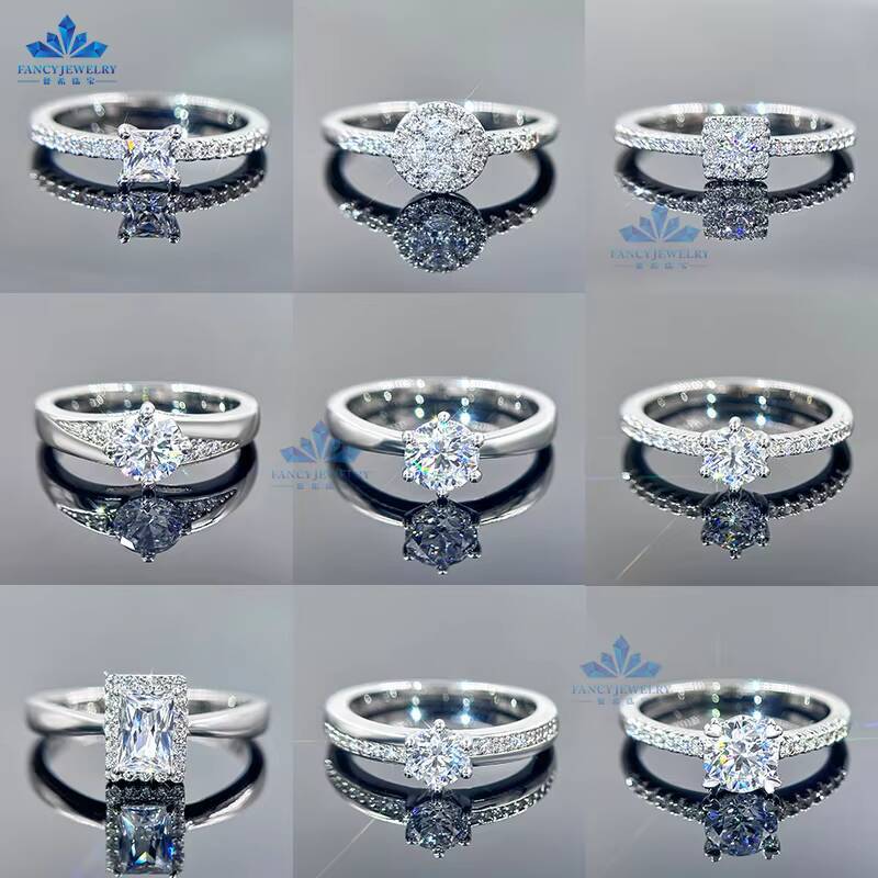 Fancy Jewelry Custom Fine Jewelry 925sliver 14K 18K Gold GRA VVS Diamond Wedding Ring Woman Engagement Moissanite Ring for Women