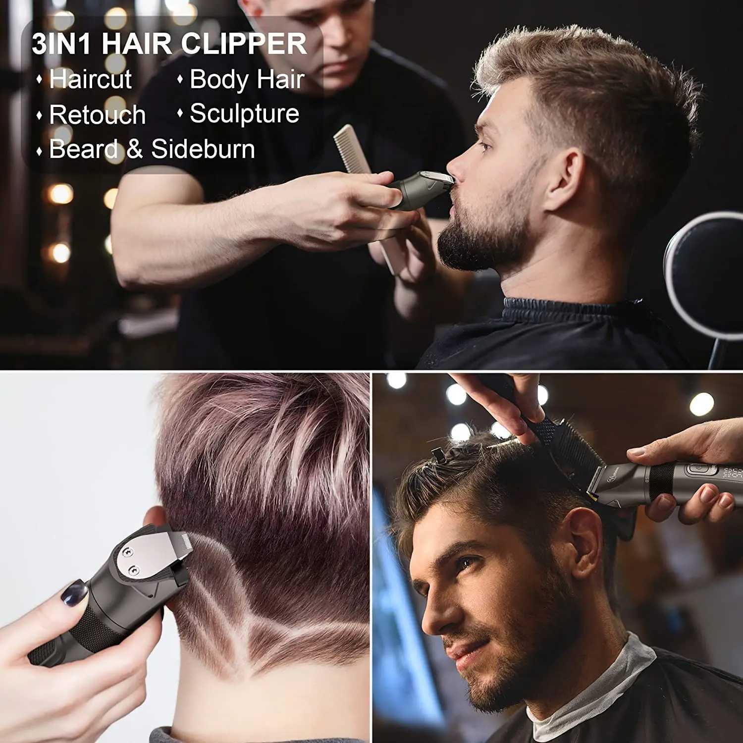 Professional Beard Hair Trimmer Adjustable Facial Body Hair Clipper Men Electric Haircut Machine Rechargeable Barber TrimerT251120