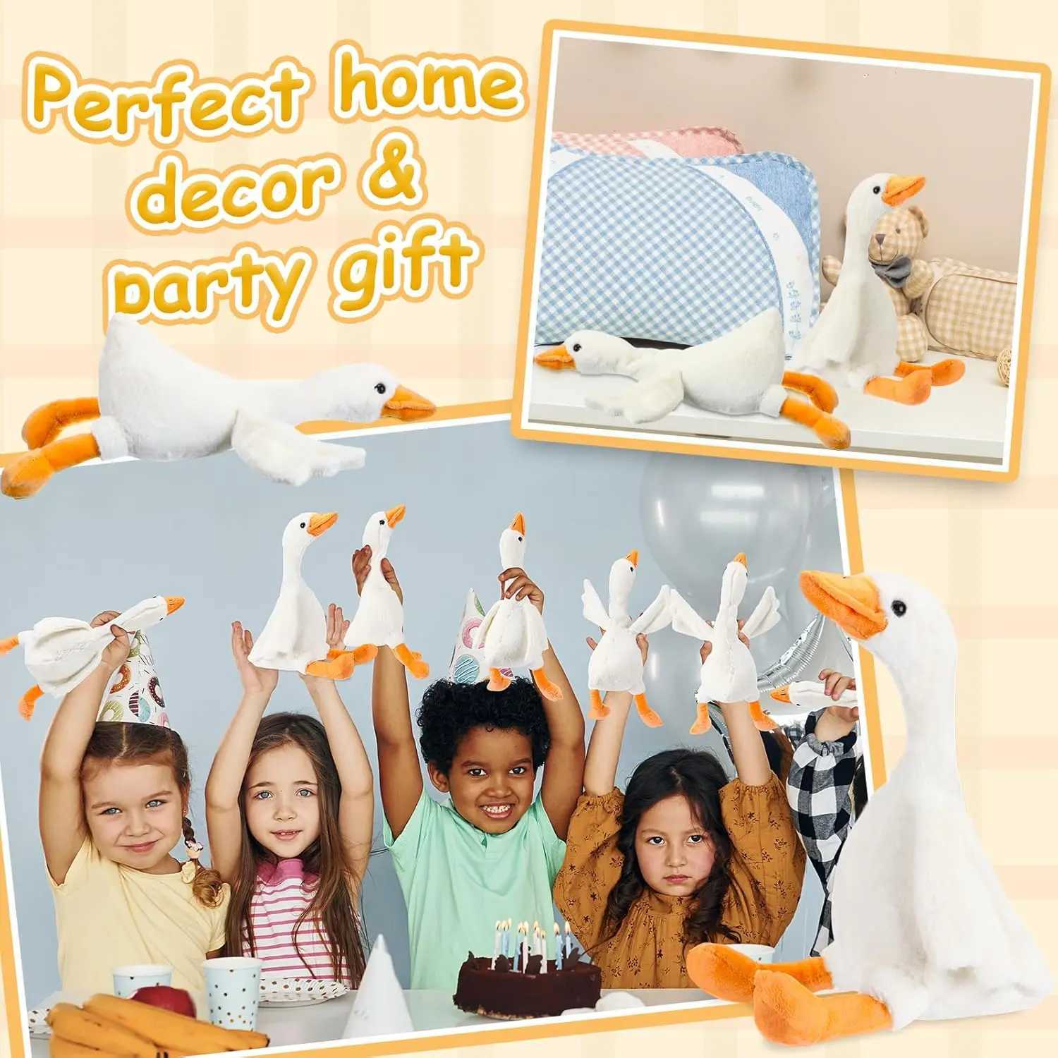 6/16PCS One Silly Goose Party Favors Stuffed Animal Plush Toy Baby Shower Birthday Party Gifts Size25CM G251120