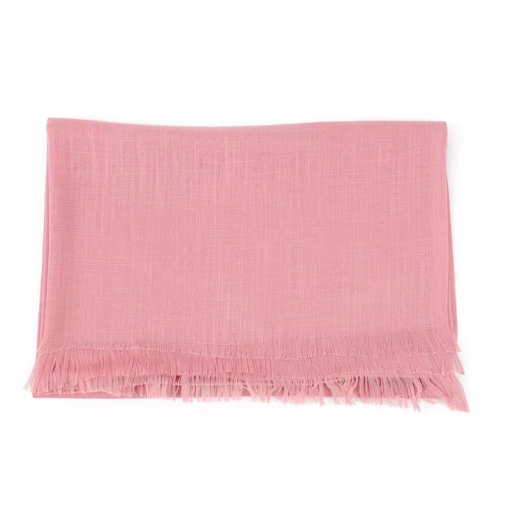 K449 Spring and summer new silk scarf women's fashion sun protection sunshade solid color bamboo cotton neck scarf factory wholesale