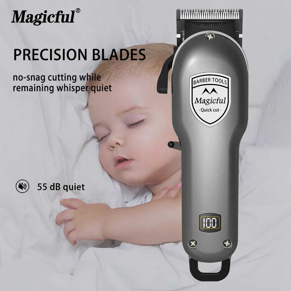 Magicful Hair Clipper Hair Trimmer For Men Rechargeable Li-ion Battery Shaving Adjustable Electric Professional Hair ClipperT251120