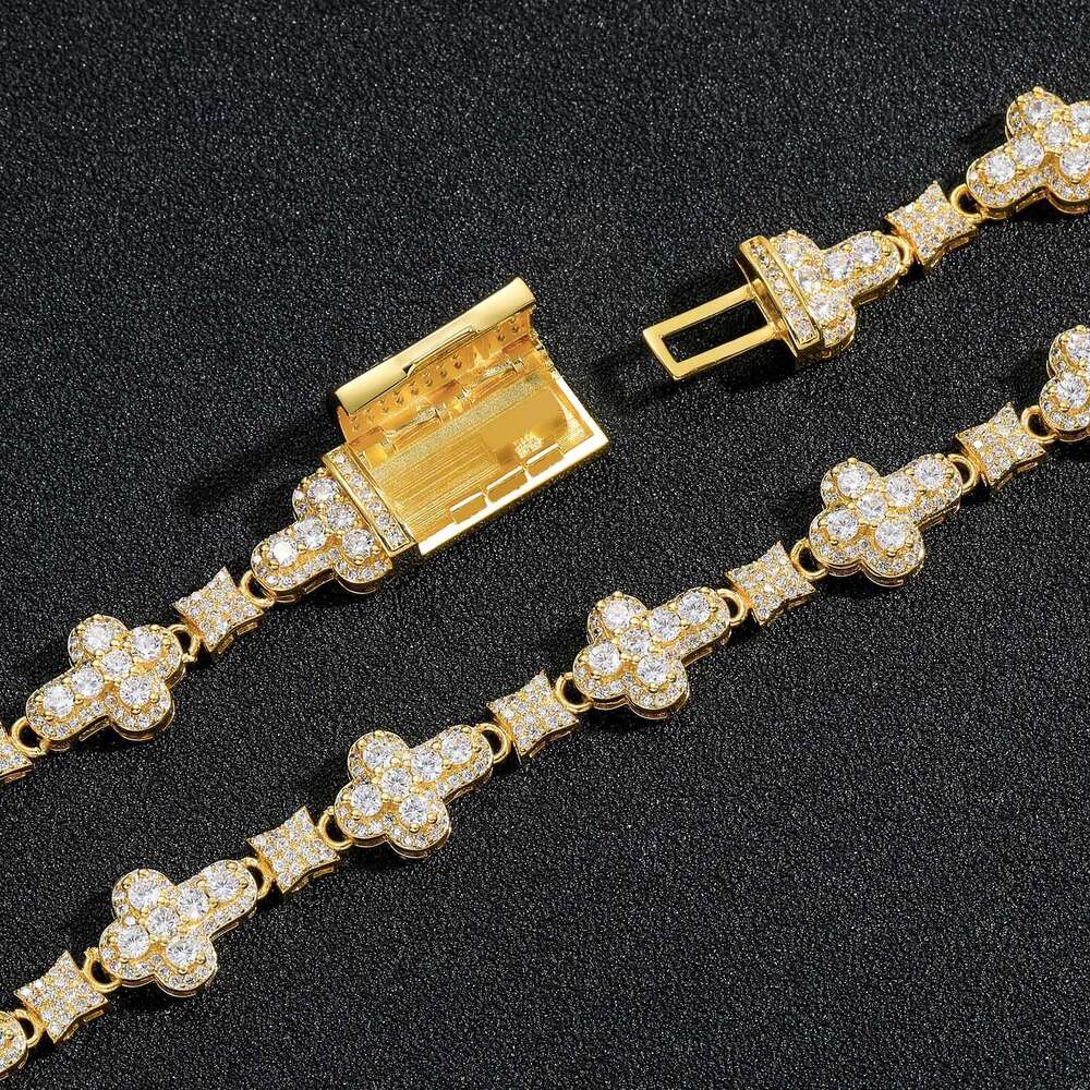 Luxury Hip hop 10mm cross Ice out VVS Moissanite bracelet for men, women, fashion Free delivery