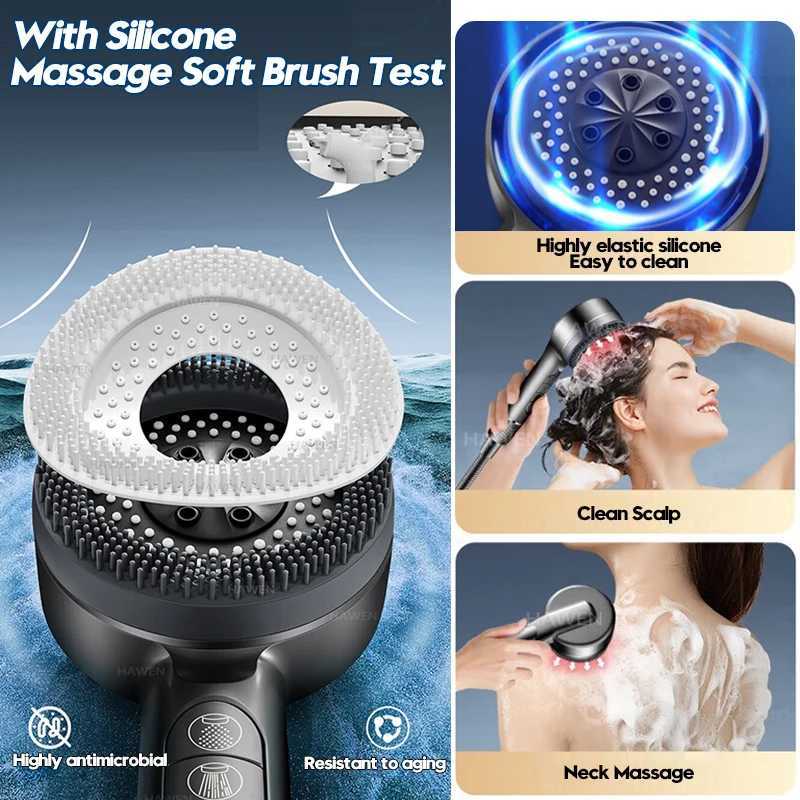 4 Modes Shower Head High Pressure Showerhead One-Key Stop Water MassageRainfall Faucet Tap Bathroom Bath Home AccessoriesM251120