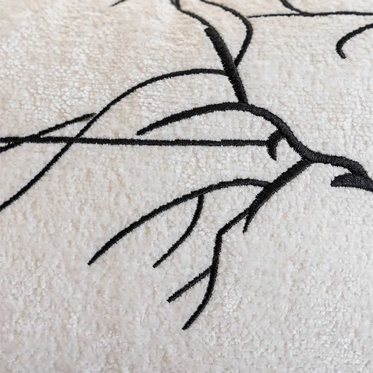 Pillow Case French Retro Branch Embroidered Cushion Cover Black and White Light Luxury Waist Cover Home Sofa Bedside Waist case C251120