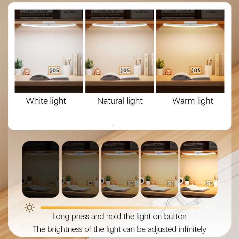 Desk Lamp Hanging Magnetic Table Lamp Led Usb Rechargeable Stepless Dimming Cabinet Closet Wardrobe Night Light M251120
