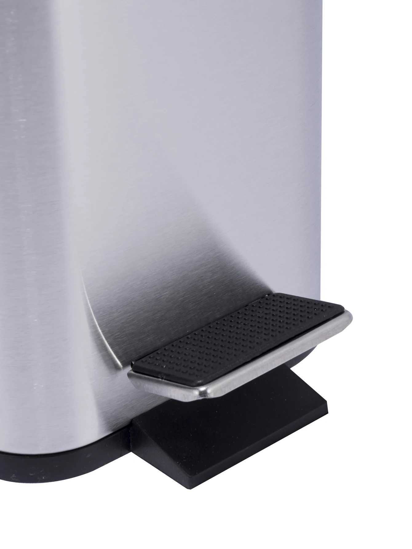 5L Rectangular Sanding Trash Can With Lid And Foot Pedal Stainless Steel Household Cleaning Bucket Kitchen Storage Bucket C251120