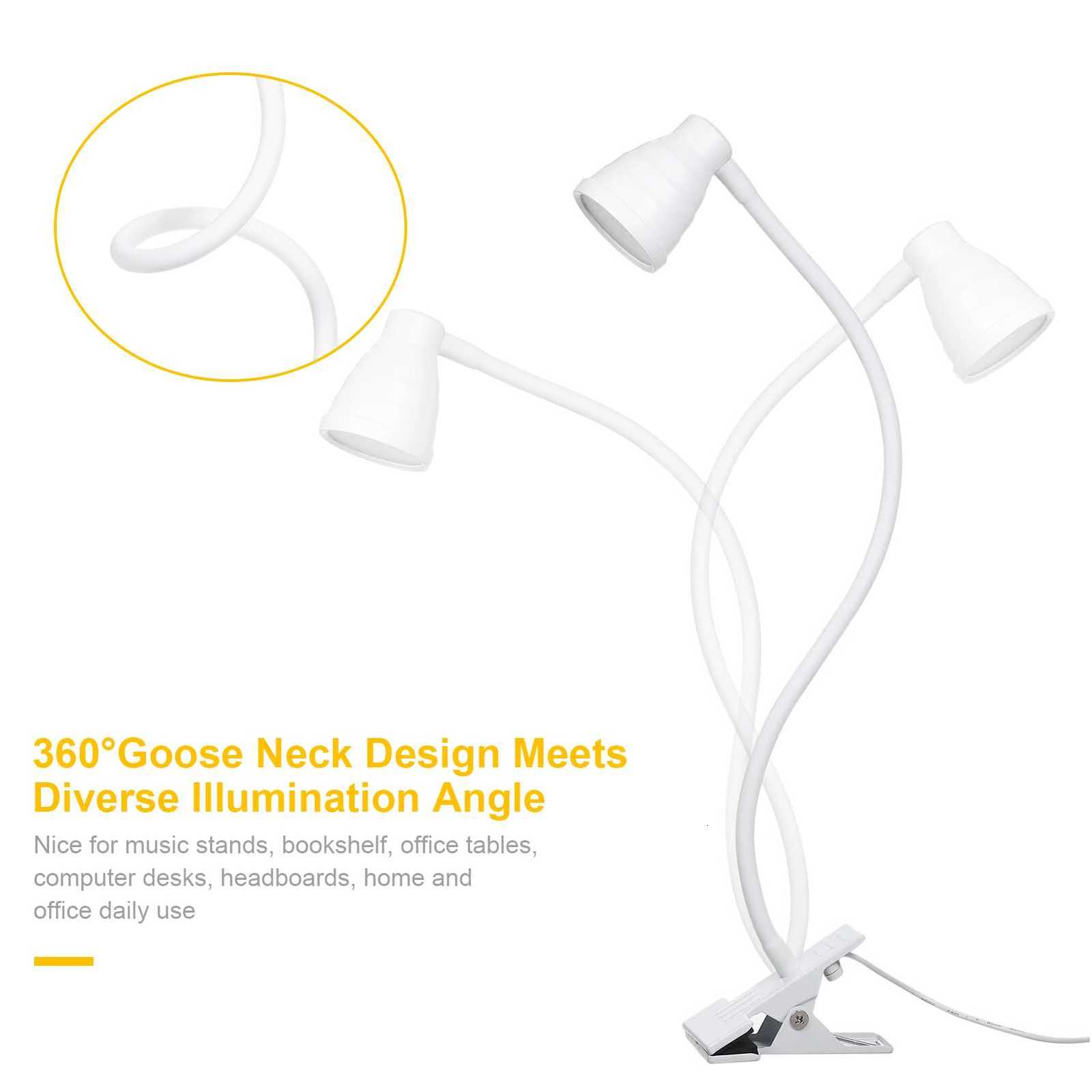 Tomshine 5W 24LEDs Table Desk Lamp Reading Beside Light Clamp CLip Lighting Fixture USB Powered Operated 3 Colors Mode Temperatu M251120