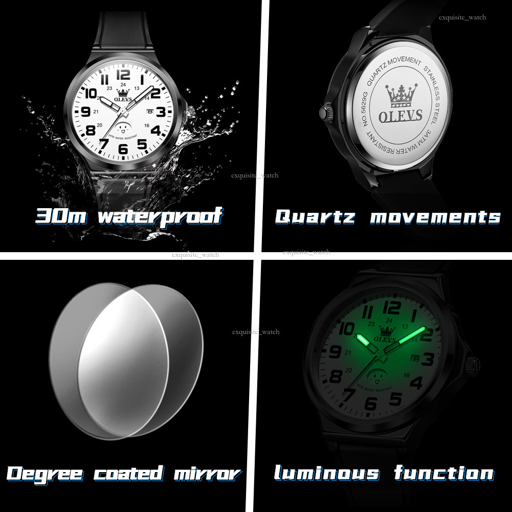 OLEVS Designer Men's Outdoor Silicone Watch Strap Digital Dial Student Watch Quartz Waterproof Watch Luxury Watch Free Delivery Wholesale