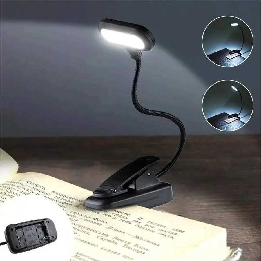 Battery Powered Mini LED Book Light with Clip Eye Protection Flexible Reading Lamp Desk Bedside Portable Night Light Study Light M251120