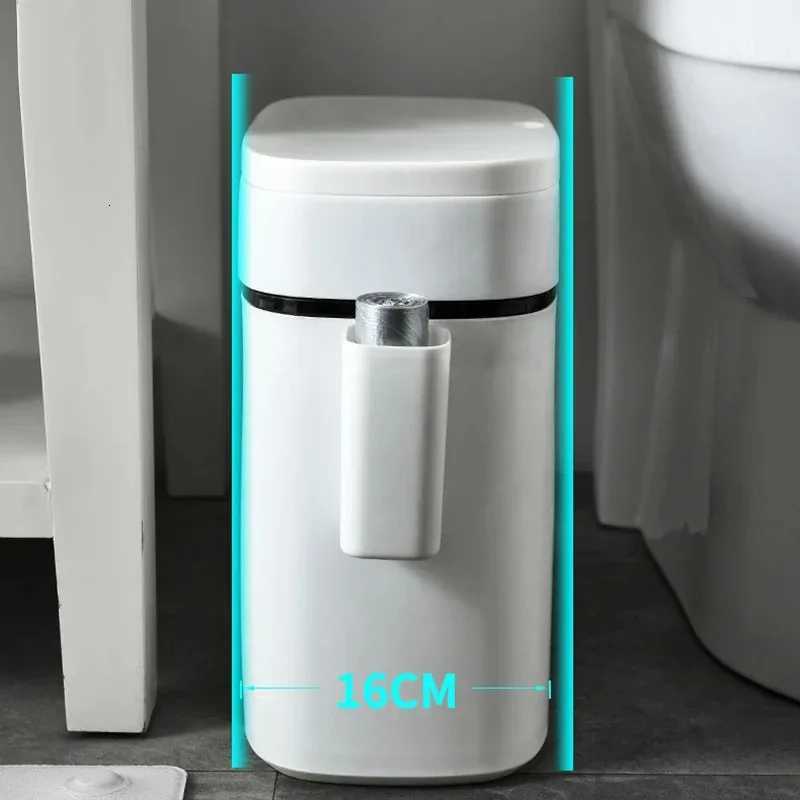 Wastebasket for Kitchen Bathroom Waste Bin Home Press-type Large Capacity Trash Can with Storage Box Waterproof Narrow Trash Can C251120