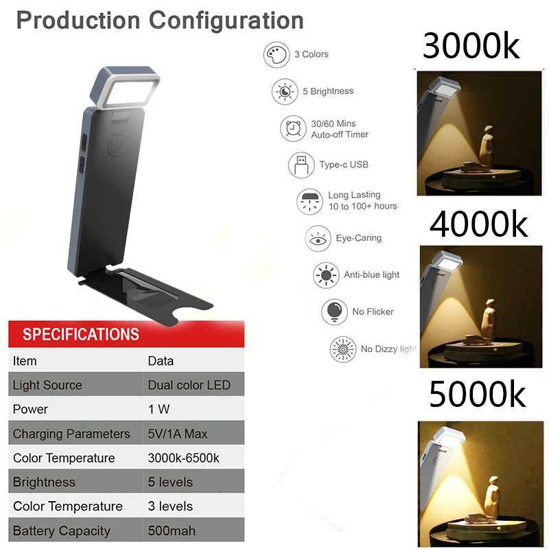 Mini Portable Reading book light charging clip with versatile reading and learning light clip eye protection Rechargeable Lamp M251120