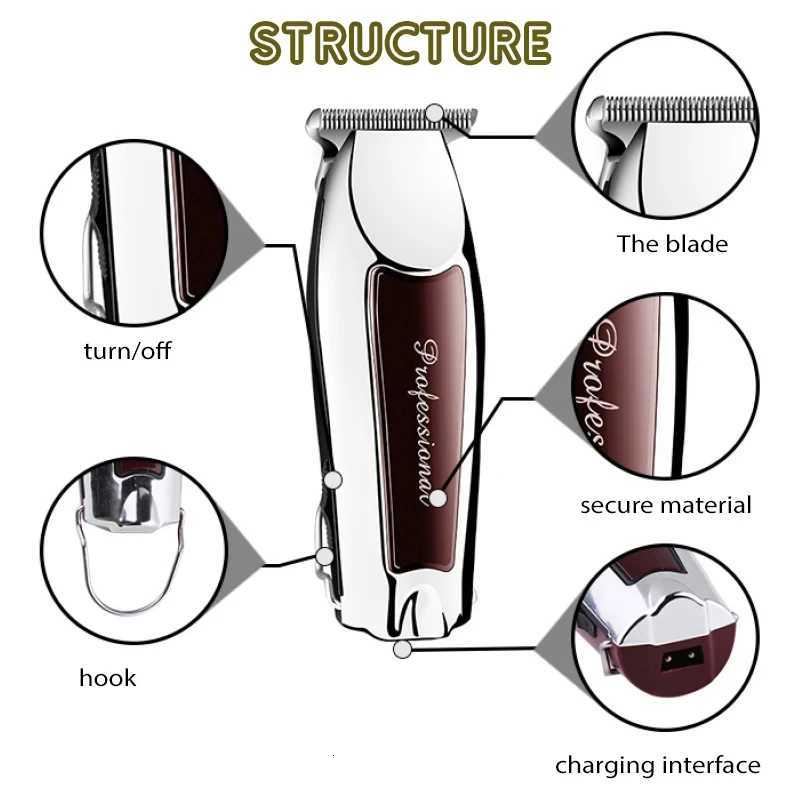 Kemei KM-9163 USB Rechargeable Professional Men Hair Trimmer Electric Low Noise Cordless Haircut MachineT251120