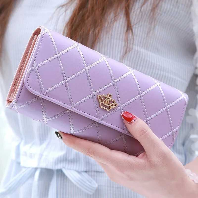 Business Womens Grid Wallet Fashion PU Leather Large Capacity Long Wallets Credit Card Holder Phone Coin Storage Girls HandbagW251120