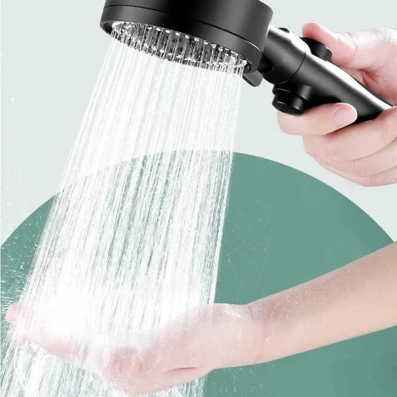 Handheld Shower Head Set Supercharged Third Gear Water Mode One Click Stop Button Wall Mounted for BathroomM251120