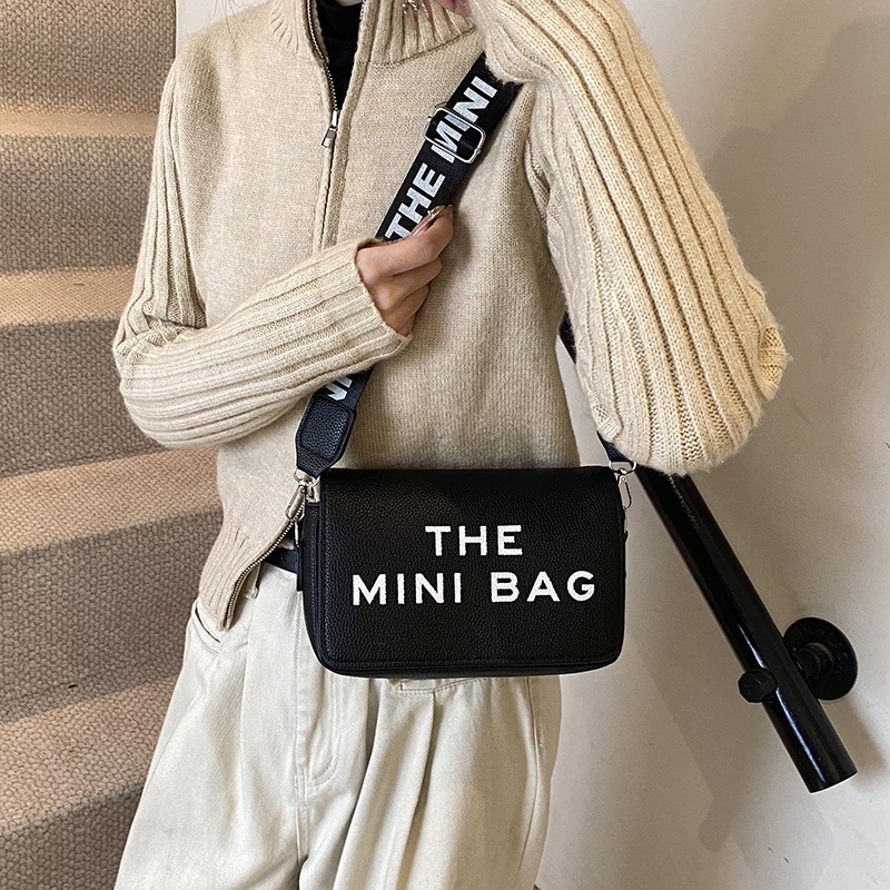 Free Shipping designer bag Letter Print Mini Bag Webbing Strap Shoulder & Crossbody Dual-Use Minimalist Fashion Shoulder Bag