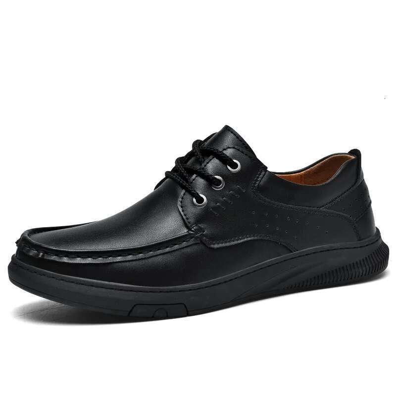 Men Genuine Leather Business Casual Comfortable Soft Sole Anti Slip Oil Resistant One Step Lazy Driving Shoes