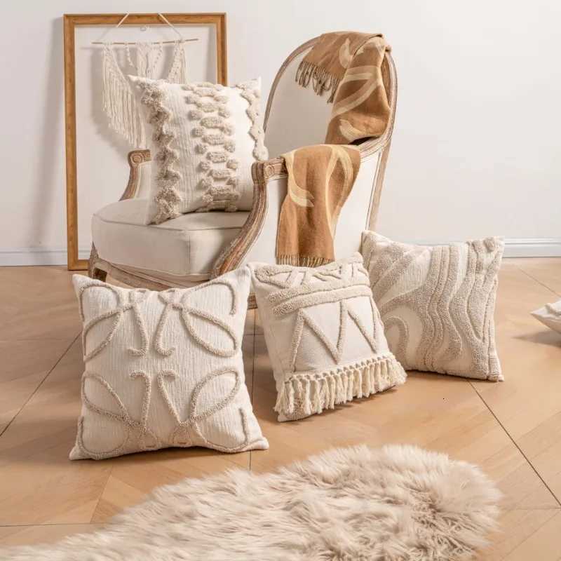 Pillow Case Modern Loop Yarn Covers Minimst Textured Sofa Cushion Cases Elegant Bedside Throw case Chic Hotel Cushion Covers C251120