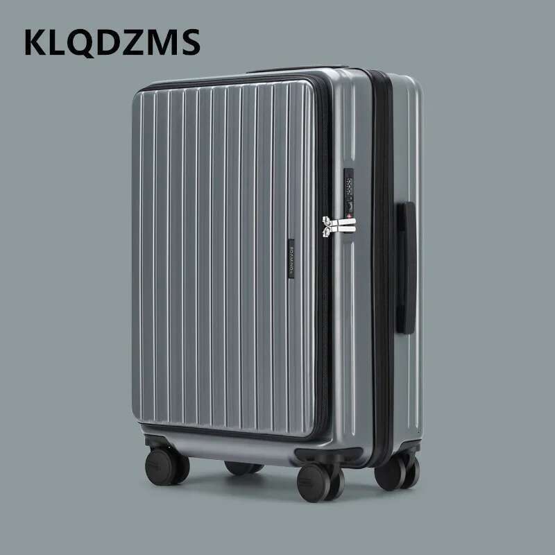 KLQDZMS Travel Lage Side Opening Boarding 20"24 Inch USB Charging Trolley Case ABS+PC Password Box Rolg Suitcase