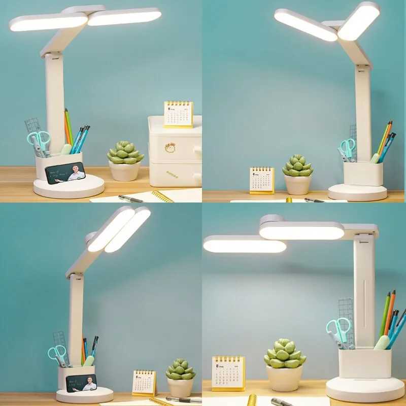 LED Table Lamp Eyes Protection Touch Dimmable Led Table Lamp Dormitory Bedroom Reading USB Rechargable Desk Lamp M251120