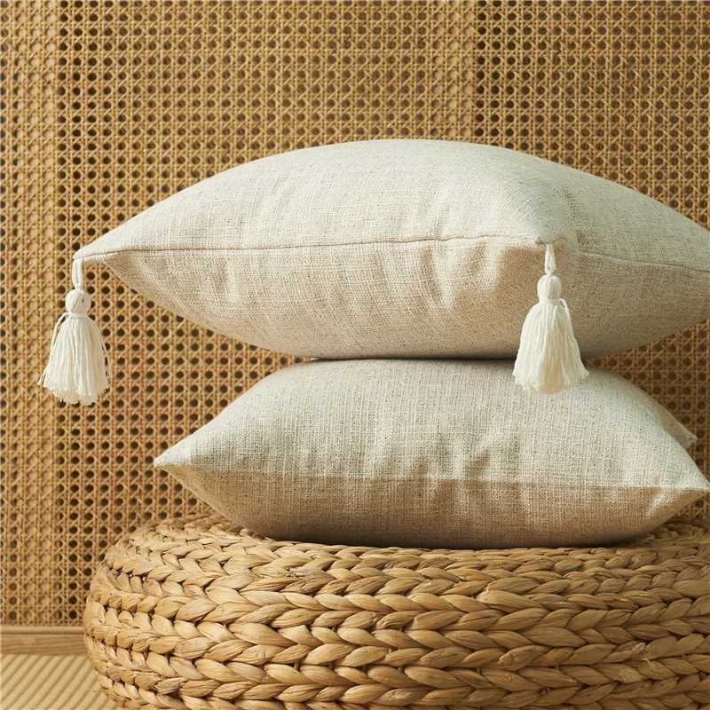 Pillow Case Cushion Cover Decorative Yellow Linen Home Sofa Cover For Living Room Car Bedroom case C251120