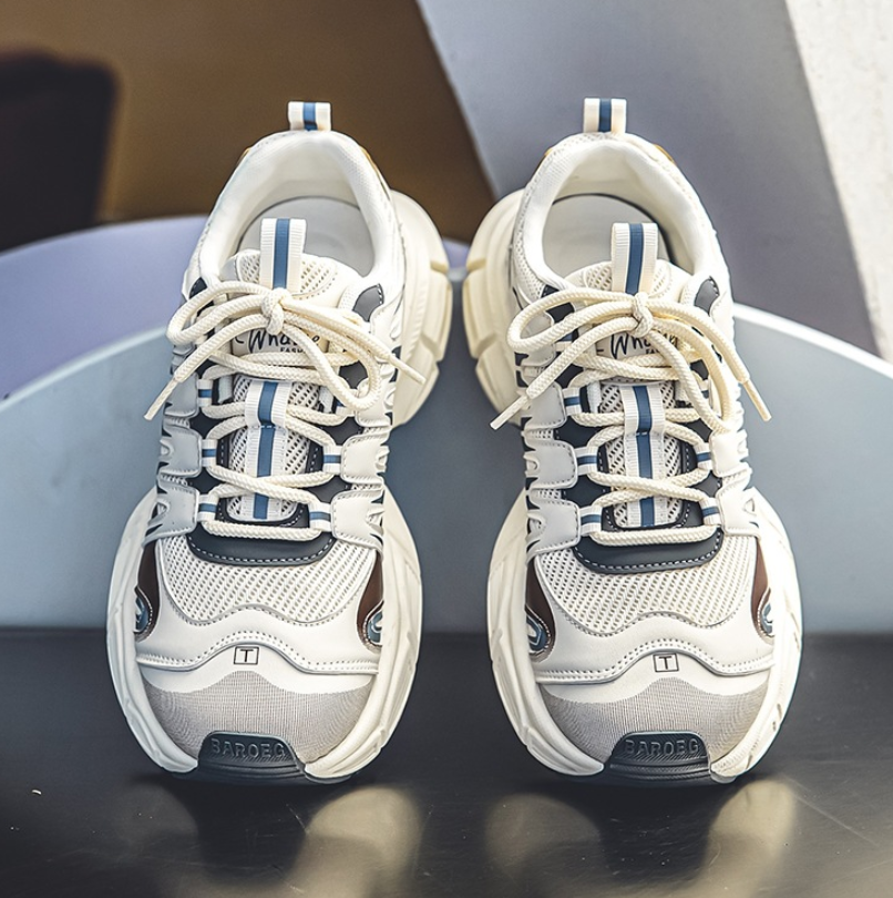 Free Shipping Kids Retro Color-Block Chunky Sneakers 2025 New Style Breathable Mesh Soft Non-Slip Sole Unisex Kids Versatile Casual Sports Shoes