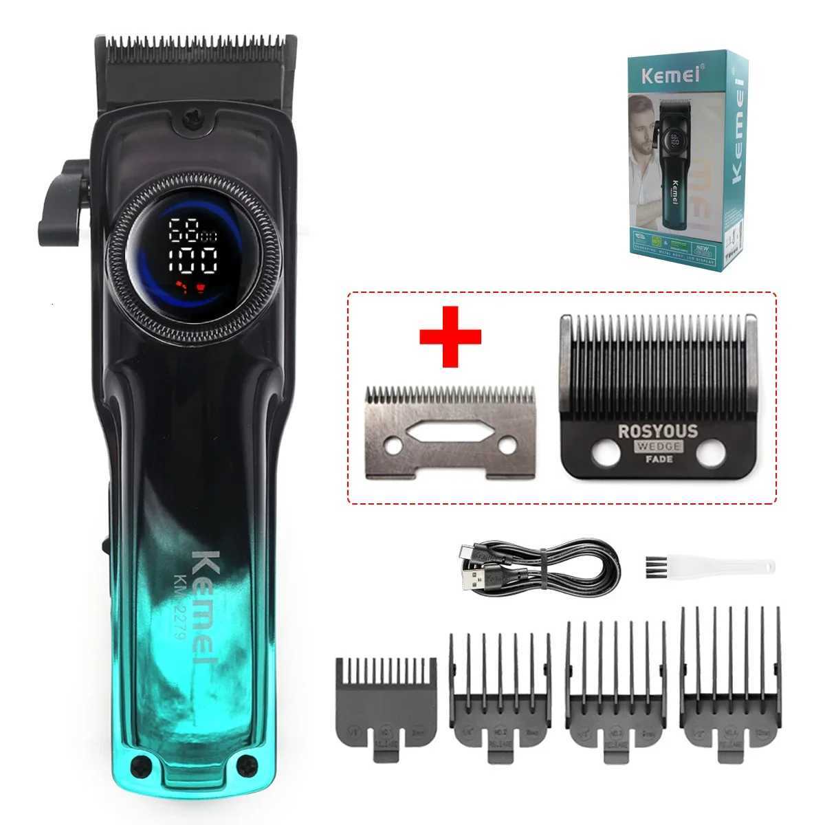 Kemei KM-2279 Professional Hair Clipper for Men LCD Display Low Noise Cordless USB Interface Hair Cutting Machine Hair TrimmerT251120