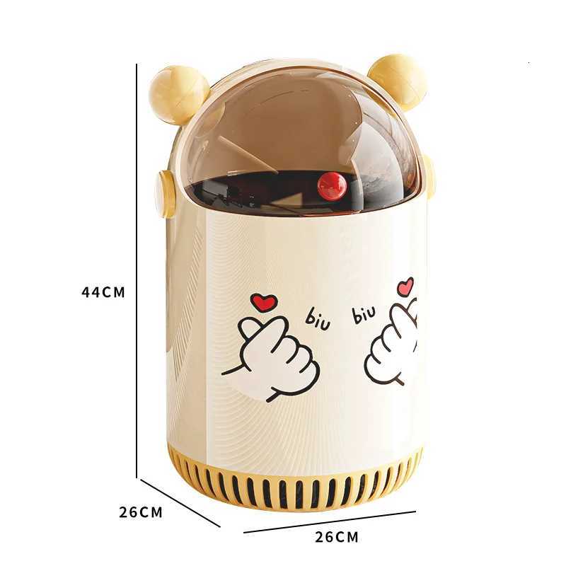 Large Capacity Waste Bin - Creative Sliding Cover Trash Can for Bedroom/Living Room Dustbin with PP Material Home/Office Use C251120