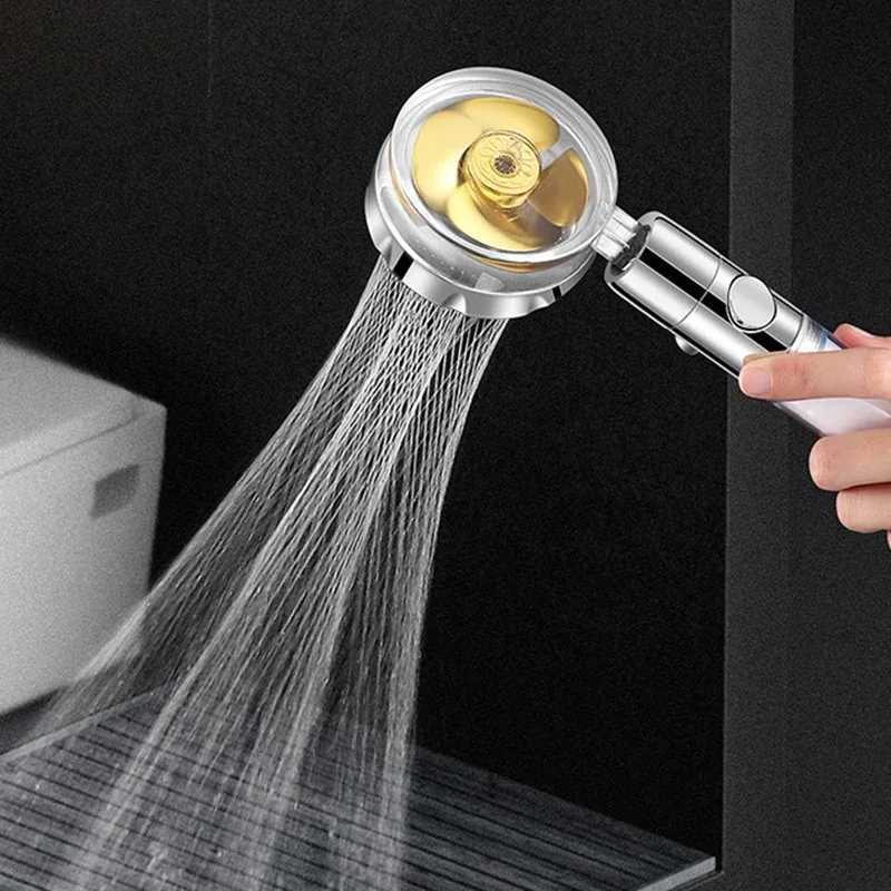 High Pressure Water Saving Spray Adjustable Showerhead 360 Degrees Rotation Turbo Fan Shower Head Filters Bathroom AccessoriesM251120