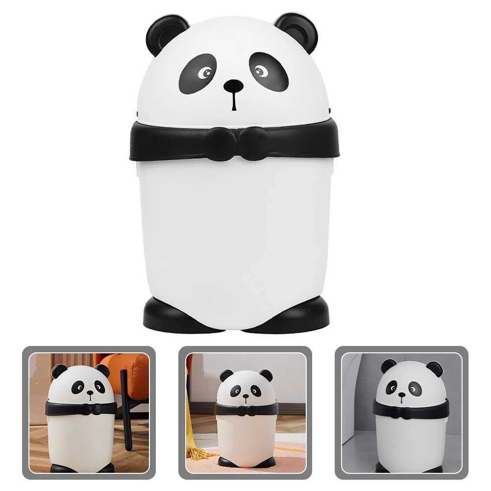 3D Cartoon Panda Flip Lid Trash Can PP Material Kitchen Bedroom Office Garbage Bin With Lid Reusable Plastic Waste Bin C251120