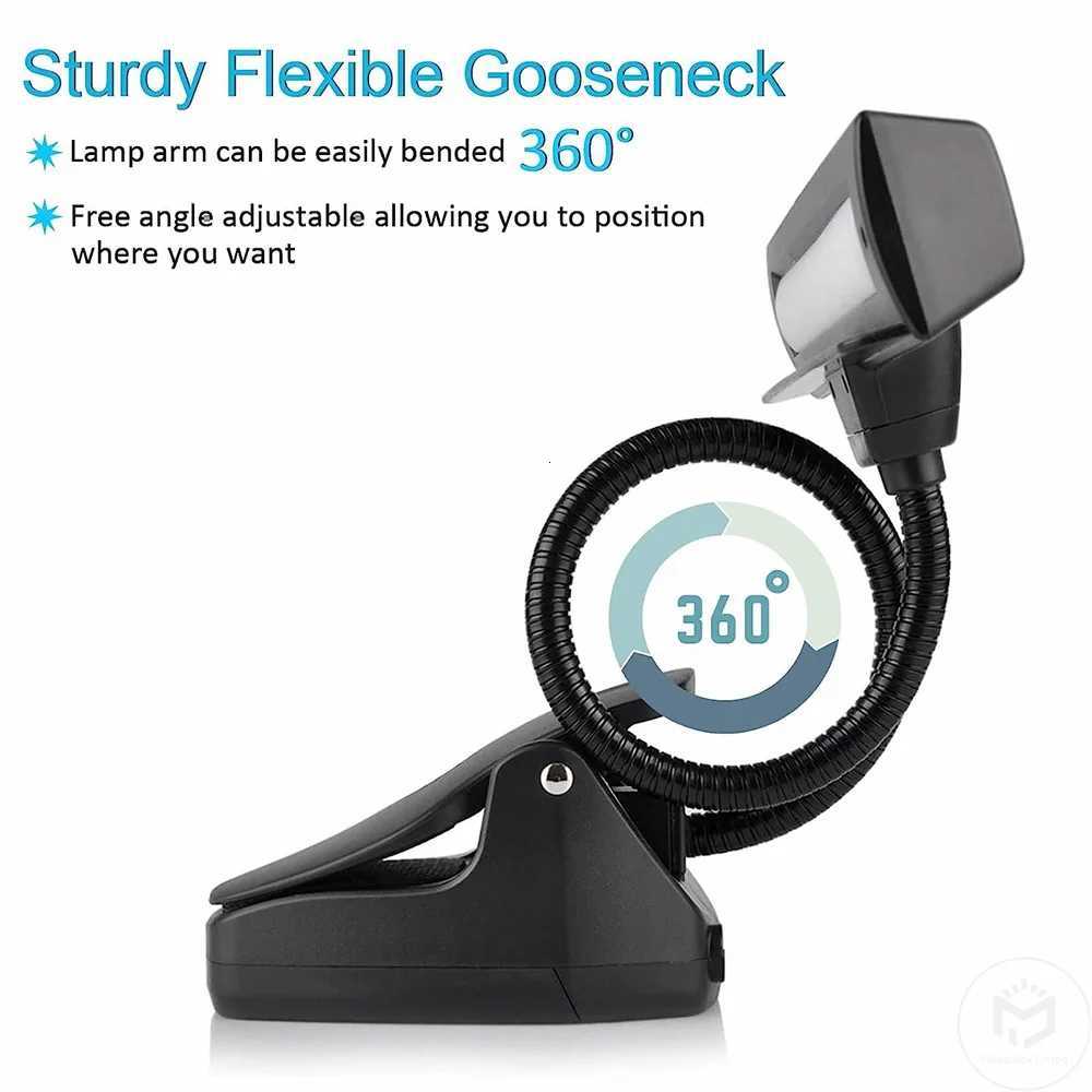 Rechargeable Music Stand Light 19 LED Clip On Reading Light Bedside Night Light Usb Rechargeable Book Lamp 3 Color Book Light M251120