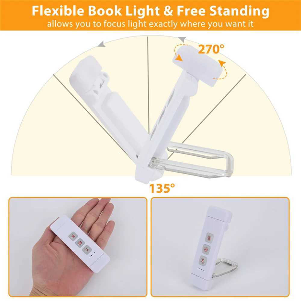 USB Rechargeable Book Reading Light Mini LED Clip on Book Light Flexible Book Lamp Bookmark Read Lamp Night Light for Bookworms M251120