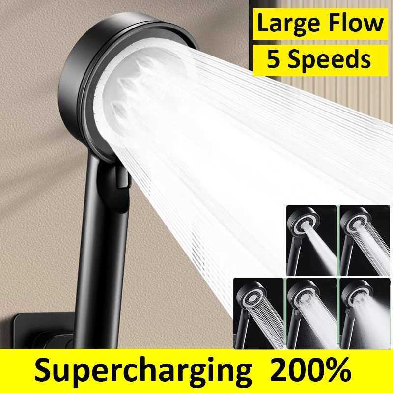 5 Speed Adjustment Bathroom Shower Head High Pressure Water Saving Nozzle Massage Portable Shower for Bathroom AccessoriesM251120