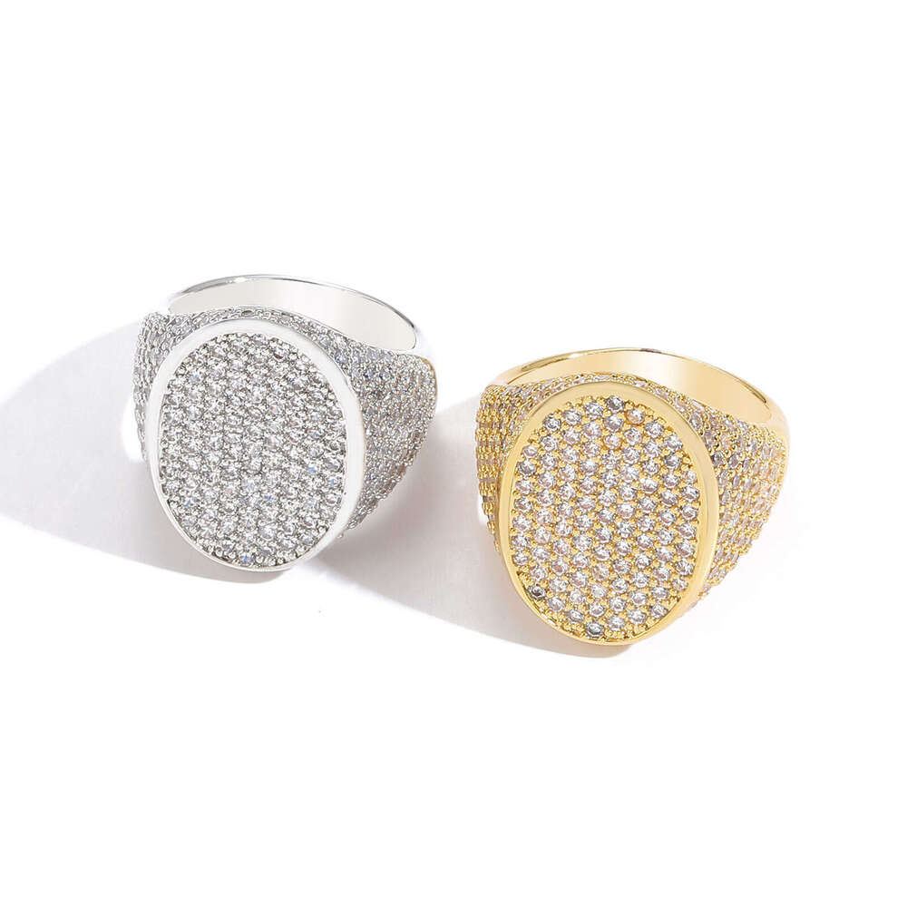 Luxury designer Oval micro-inlaid Ice out VVS Moissanite and all diamonds, Hip-hop men and women Rap diamond ring free shipping
