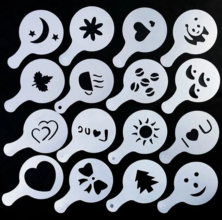 USA warehouse Coffee stencils for coffeware disposable coffee paper easy to use