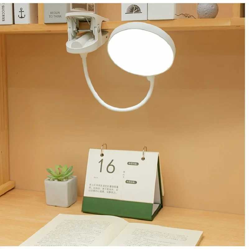 USB Rechargeable Table Lamp Led Desk Reading Book Light with Folding Clamp USB Powered Eye Protection for Office Bedroom M251120