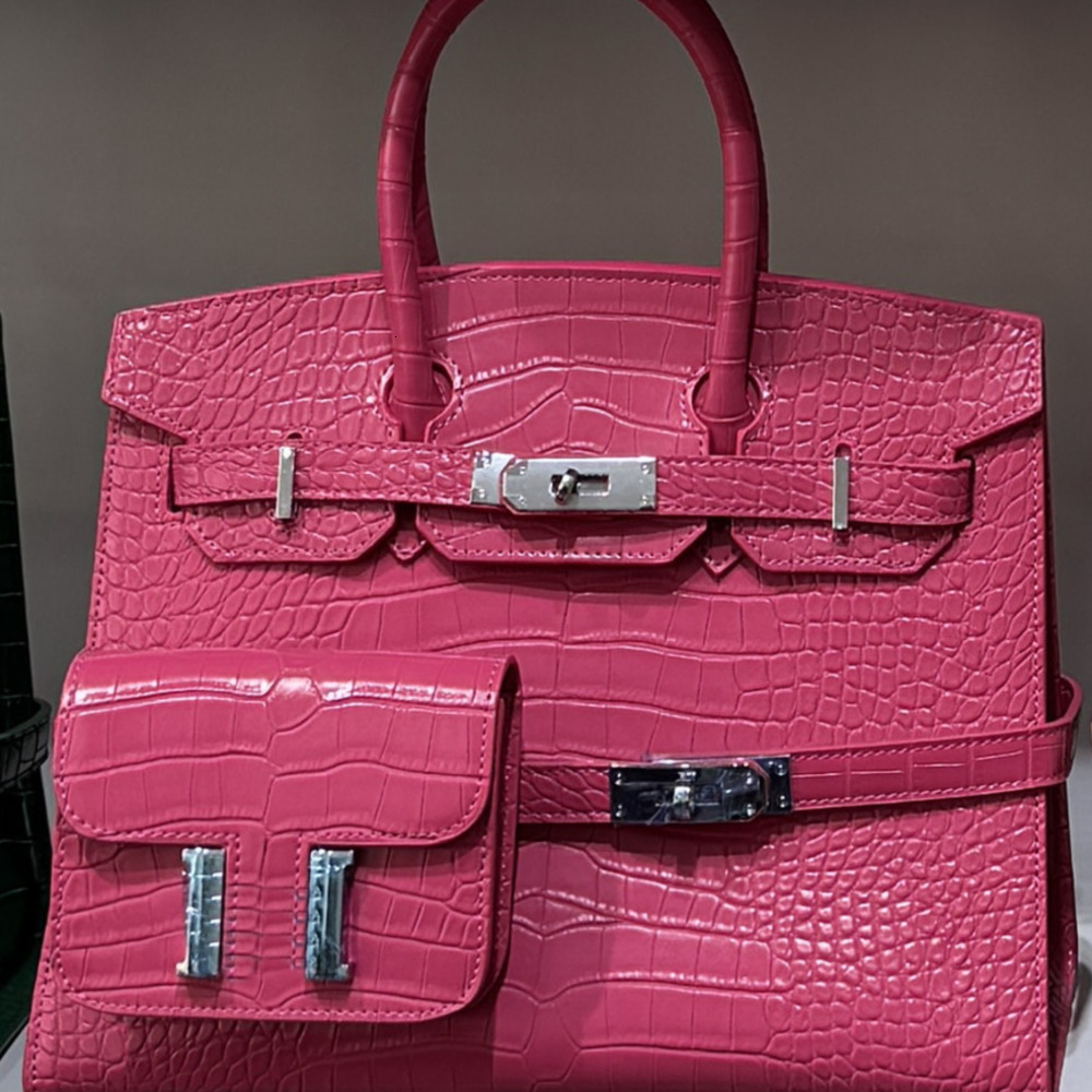 New model Lady handbag Designer Womens Brown Handbag 25cm 30cm Genuine Leather Handmade Lock Inner Crocodile Handbag Pocket Ladies' luxury bag