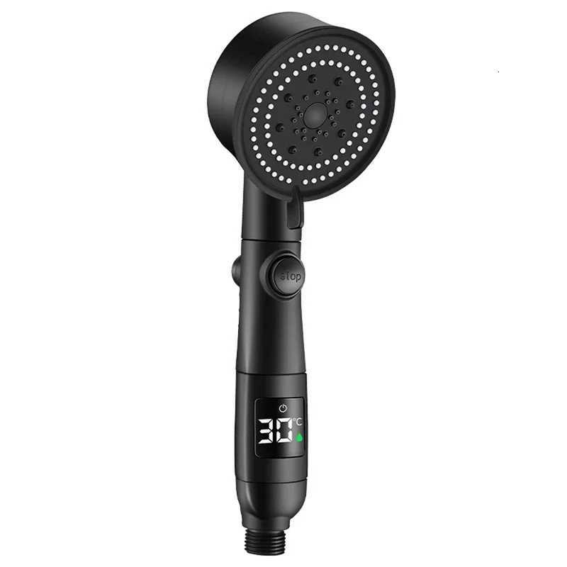 5-Speed High-Pressure Shower Head Water Temperature Turbocharged Shower Head Intelligent With LED Smart temperature Display NewM251120