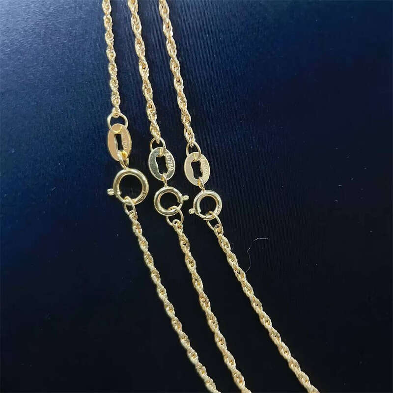 Bulk Sale Twisted Solid Au750 Real Gold Jewelry Rope Chain
