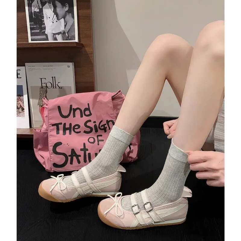 Flats Fashionable Elegant Round Toe Women Comfortable Street Style Soft Sole Ballet Mary Jane Shoes