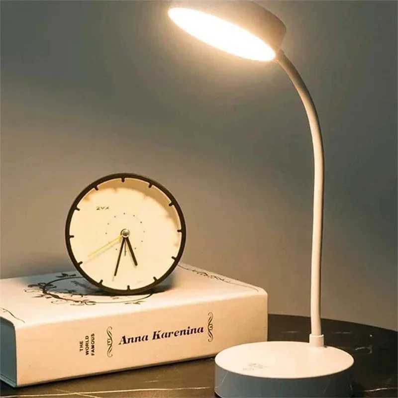 Table Lamp USB Plug Rechargeable Desk Lamp Bed Reading Book Night Light LED 3 Modes Dimming Eye Protection Light Bedside Lamp M251120