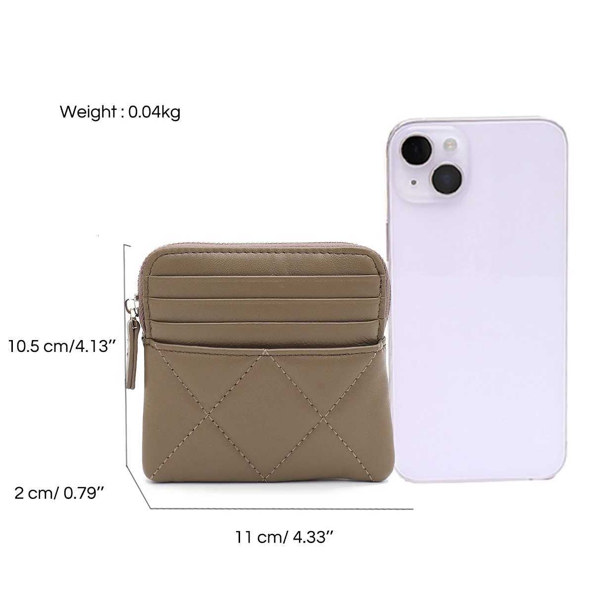 SC Womens Fashion Thread Quilted Sheepskin Small Wallet Multi Slots Card Holder Zip Money Bag Portable Versatile Coin PurseW251120