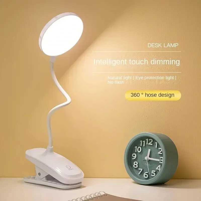 Mini LED Desk Lamp Clip On Reading Light Touch Control 3 Modes Rechargeable Bedside Book Light for Office Study Home Dormitory M251120